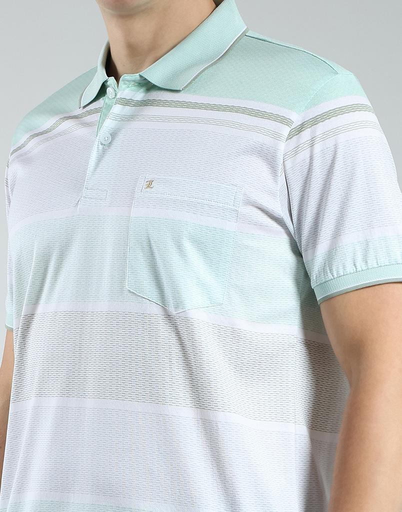 Luxuria Men's Striped Collar Neck T-Shirt