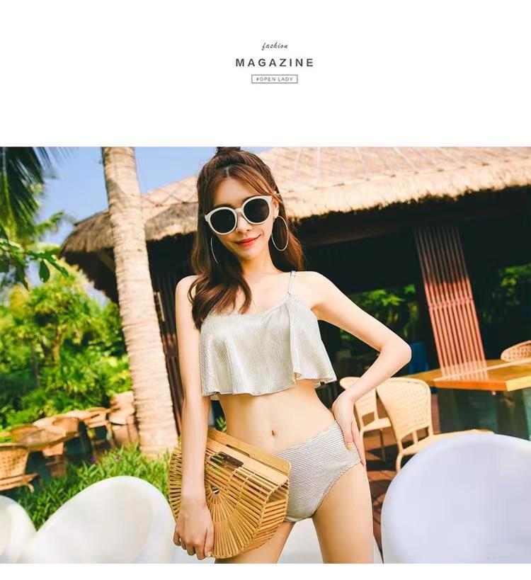 Korea Dongdaemun Loose Split Camisole Two-Piece Slimming Swimsuit with Tummy Control