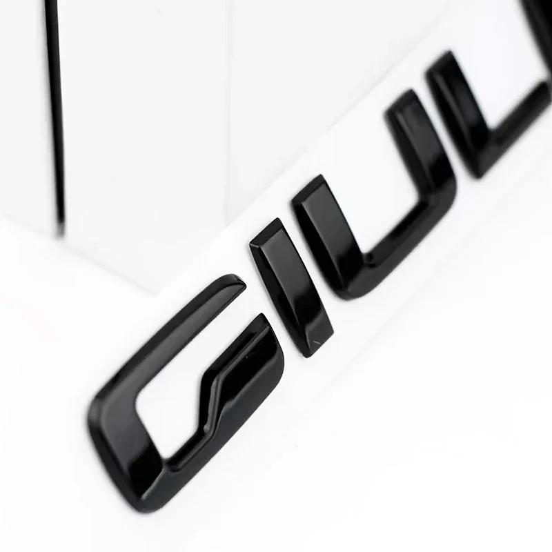 3D ABS Lucido Argentato Nero Q2 Q4 Ti Veloce Giulia Stelvio Emblema Lettere Emblema Cofano Adesivi Auto Per Accessori Alfa Romeo WQ4