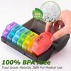 Portable Travel Weekly Pill Organizer Box Case 4 Times A Day 28 Extra Large Compartments Organizer Container for Vitamin Fishoil