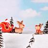 Resin Christmas Reindeer Santa Model Miniature Landscape Garden Bonsai Ornament
