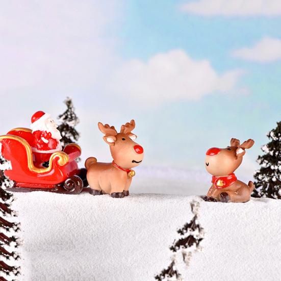 

Смола Рождественский олень Санта-модель миниатюрный пейзажный сад бонсай орнамент