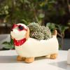 Resin Dachshund Planter, Decorative Small Plant Pot with Drainage Hole, Cute Puppy Planter for Succulents Small Indoor Plants
