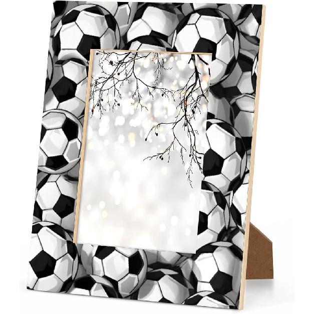 Soccer Balls 5x7 Picture Frame, Photo Frame 5x7 for Wall Hanging and Tabletop Display, Photo Picture Frame for Vertical or Horizontal Display