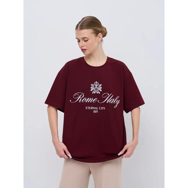 European and American style fashionable vintage % pure cotton short-sleeve T-shirt, summer lazy style, unique and unique, versatile top S