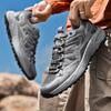 Breathable Mesh Hiking Sneakers Men's Thick-soled Outdoor Trekking Camping Shoes Male Elastic Climbing Shoes Wear-resistant