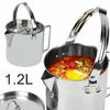 Outdoor Stainless Steel Kettle Folding Camping Hanging Pot Portable Coffee Pot Teapot Picnic Stove 1.2L