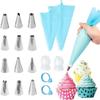 Piping Bags and Tips Set Cake DIY Decorating Kit with Stainless Steel Nozzle Reusable Silicone Pastry Cake Decorating Tools