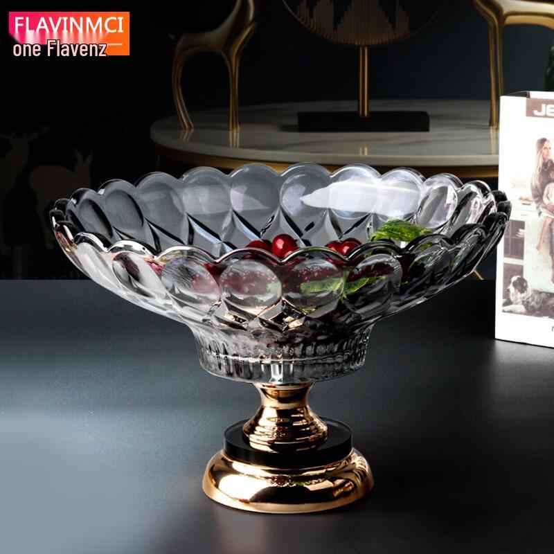 Flavinmci European Style Crystal Glass Double-Layer Fruit Bowl