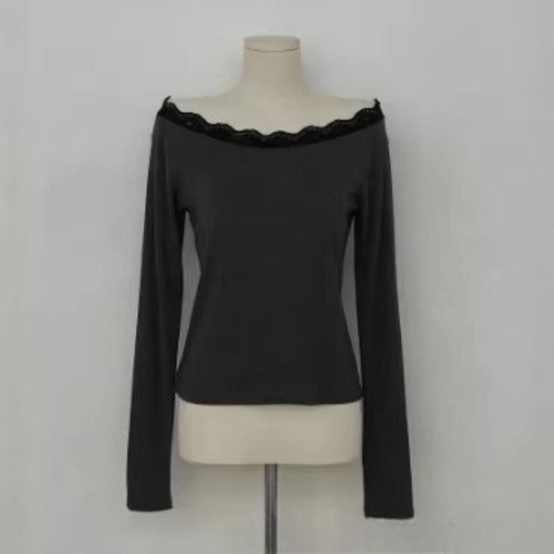 Lace Aesthetics Graphic Print Casual Gothic Y2k Casual Retro Spicy Girls Hip Hop Crop Top Punk Streetwear Long Sleeve T-shirt