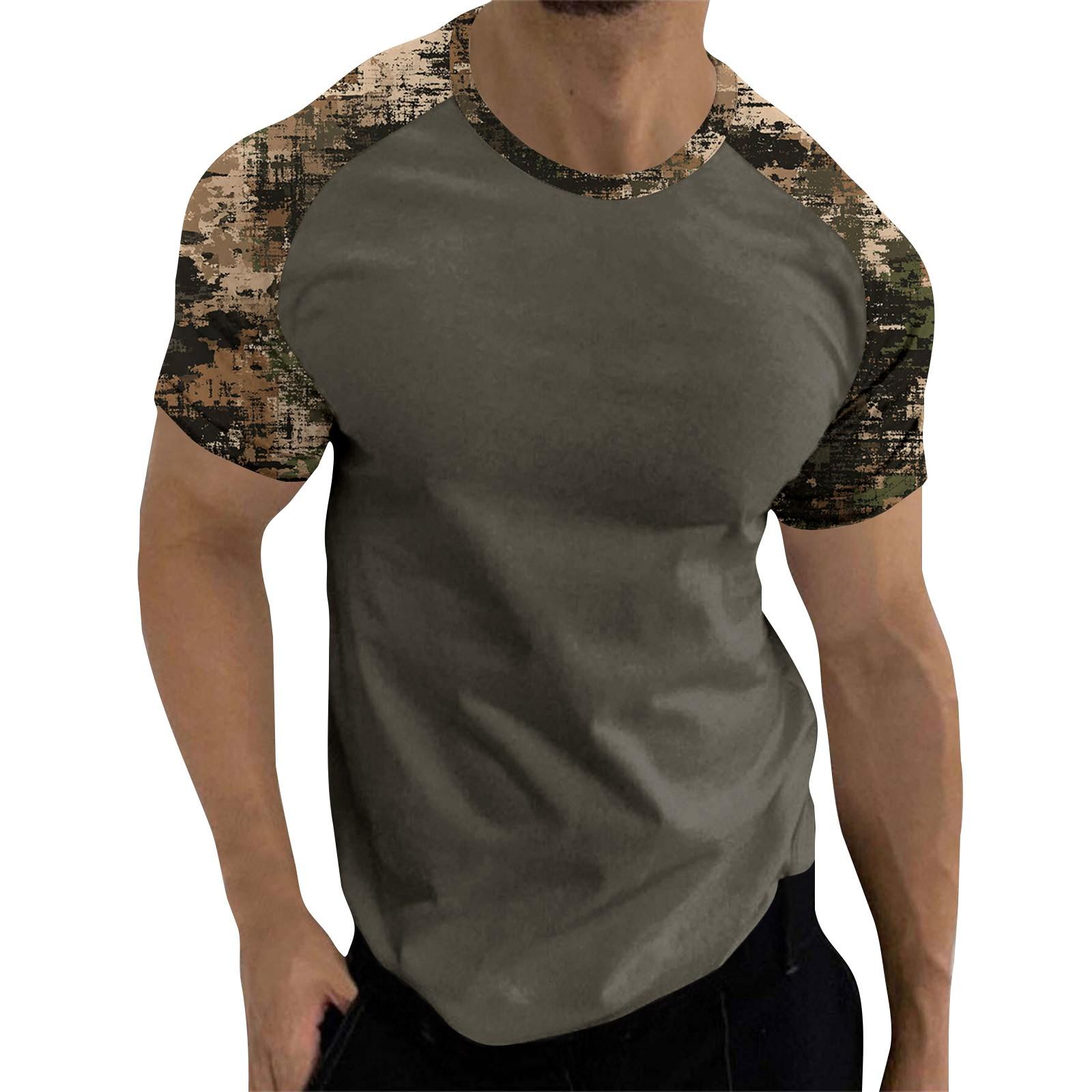 

Мужской топ с короткими рукавами реглан с принтом в стиле камуфляж S