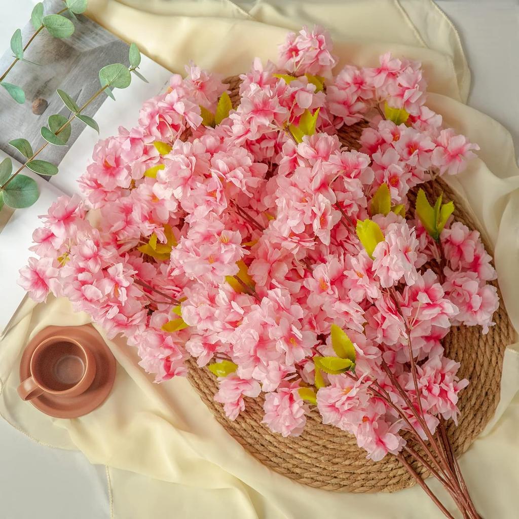 Sakura Künstliche Blumen Bouquet für Garten Party Hochzeit Ehe Dekoration Home Zimmer Decor Gefälschte Blumen Tisch Vase Ornament