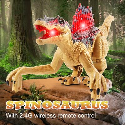 Remote Control Dinosaur Toys, Walking Dinosaur Robot W/ Led Light & Roaring 2.4Ghz Simulation RC Toys Gifts For Kids & Boys 5-7