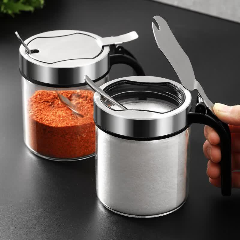Premium Glass Kitchen Seasoning Jars Set