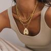 Colier cu placare Aur 18K Hiphop Rock Grosier Litere A-Z 26 Lanțuri Initială Balon Bubble Guler Choker Bijuterii Strălucitoare cu Zirconiu Cubic