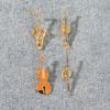 Guitar Theme 4 Enamel Brooches Vintage Inspire Musical Jewelry Detailed Pickup Design Clothing Bag Embellishment