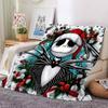 1Pc Christmas Jack Skellington Blanket Soft Throw Blanket For Home Bedroom Bed Sofa Travel Office Solid Christmas Blanket