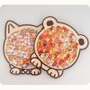 Cat Shaped Puzzle Dog Bear Wooden Jigsaw Puzzle Macaron Colored Puzzle Toy