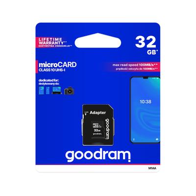 Carte mémoire microSD Goodram 32 Go Classe 10 UHS-I Adaptateur SD