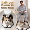 Quick-dry Bathroom U-shaped Mat Non-slip Bath Mat Fun Toilet Floor Rug  Household