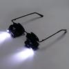 Head Mounted Professional With LED Lights 20X Magnifier Jeweler Inspect Tool Watch Repair Double Eye Glasses Type