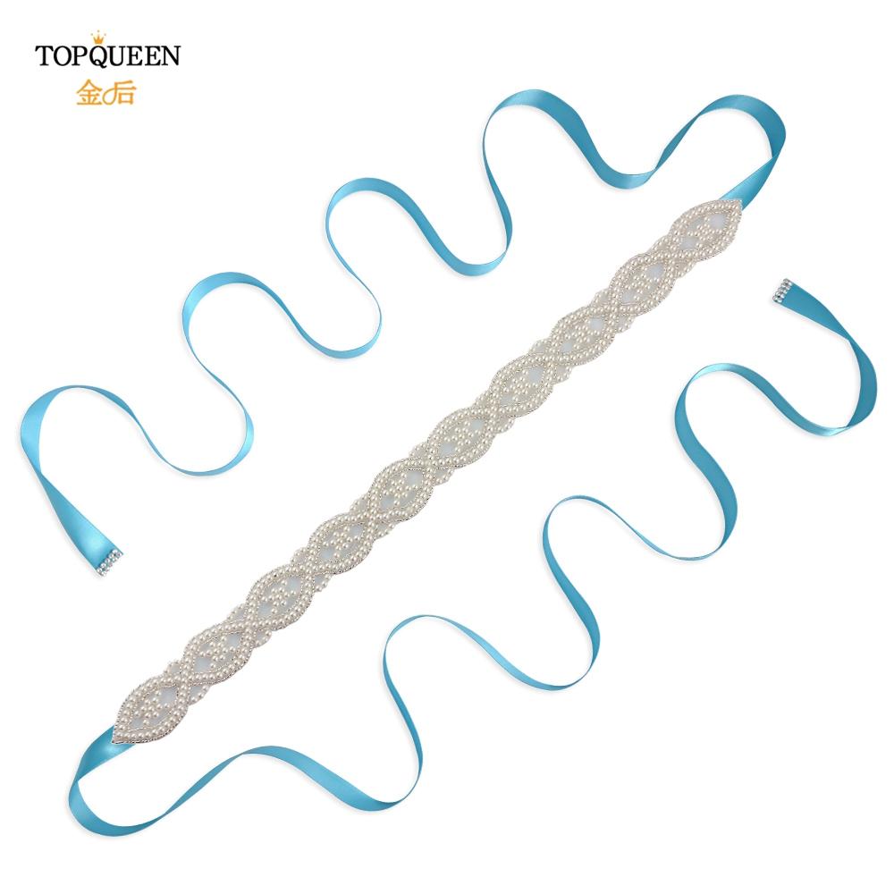 

TOPQUEEN S353A Пояси ручної роботи для весільних суконь Прикраси з перлами Жіноча весільна жіноча офіційна вечірня сукня Стрічка пояси