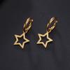 Stainless Steel Star Drop Earrings Women Girls Gold Color Hoop Earrings Minimalist Wedding Jewelry Gift for Friends