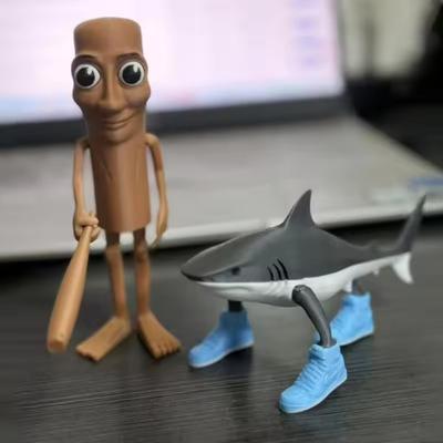 Tung Tung Sahur Figurine Jouet Juguete TungTung Sahur Tralalero Tralala Jouet Tralalero Tralala Requin Poupée Imprimée en 3D Cadeau pour Enfants
