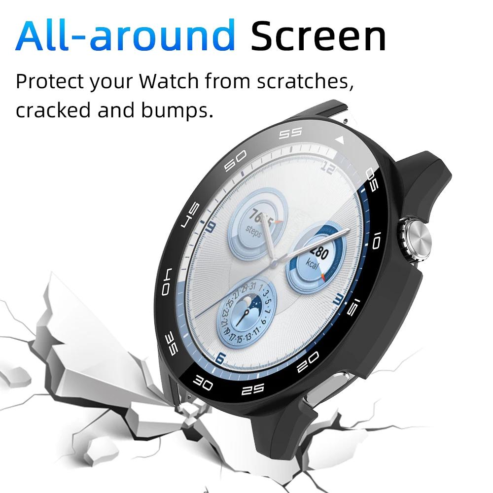 Skal för Huawei Watch GT 5/GT5 Pro 46mm Härdat glas Skärmskydd&Hård PC Skyddande Stötfångare Huawei GT5 Skydd Tillbehör