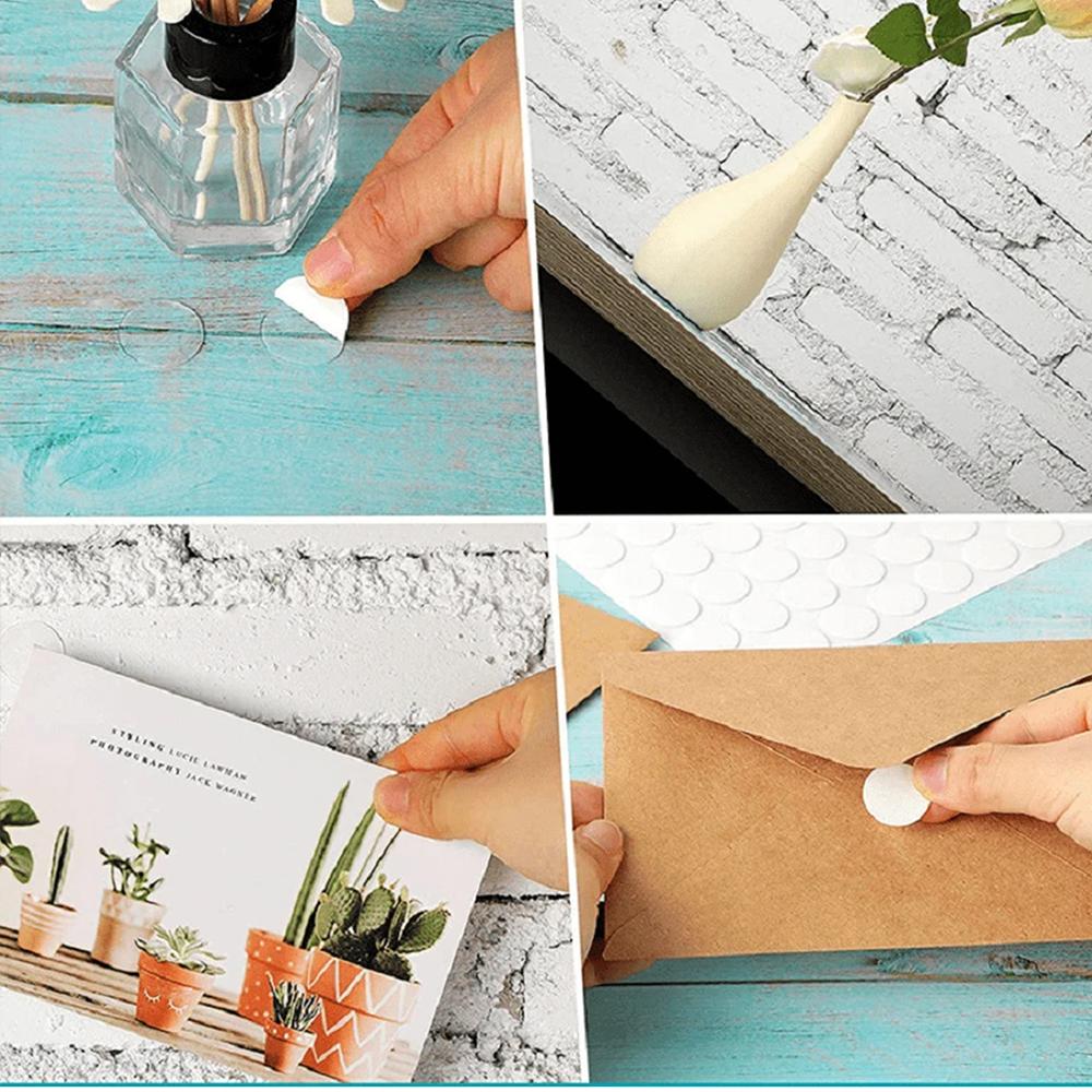 10Sheets Acrylic Double-Sided Adhesive Tape Round 10mm*30 Grains No Trace Nano Waterproof Adhesive Sticker Home Party Decor