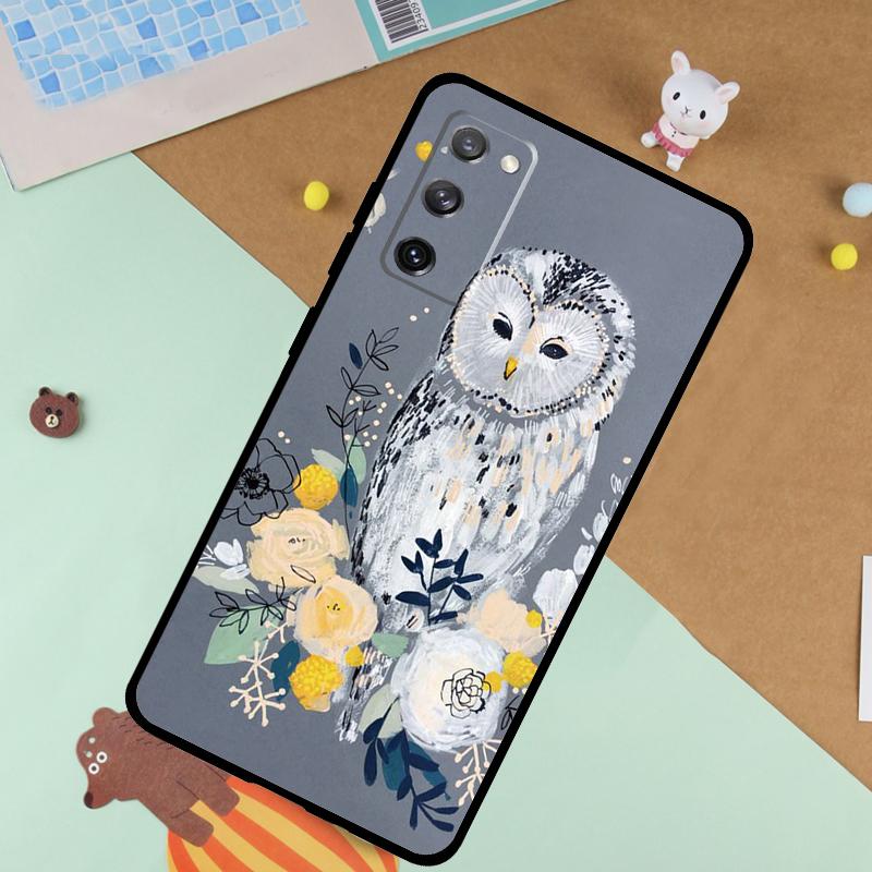 

Cute Owl Cartoon Soft Case For Samsung Galaxy S25 Ultra S9 S10 S20 S22 S21 Plus S23 FE S24 Ultra Funda Cover Galaxy S9 Plus