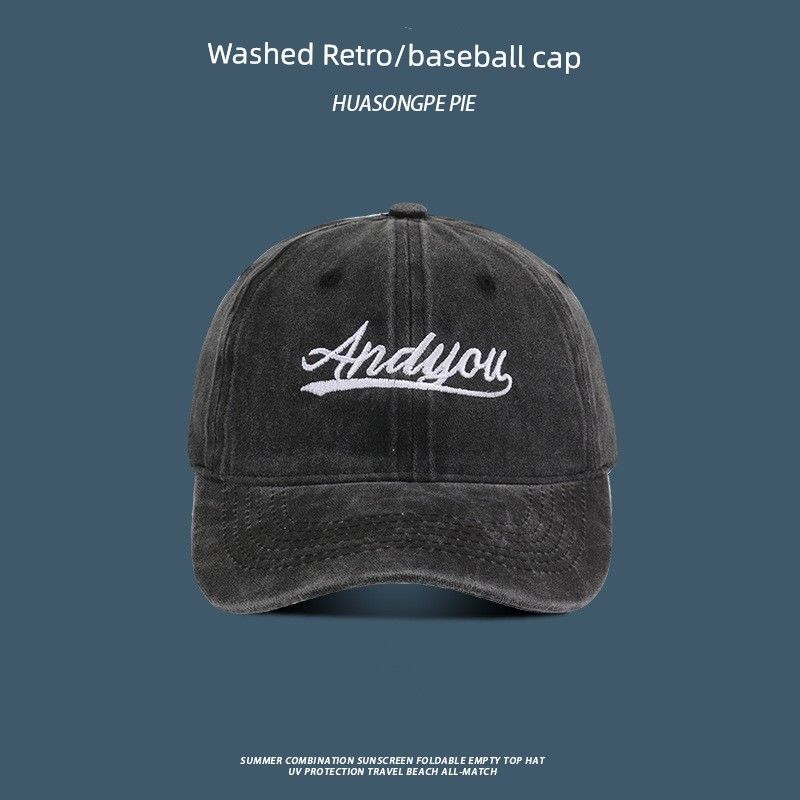 

Summer Sun Protection Baseball Cap Female Washed Distressed Soft Peaked Cap Outdoor Lightweight Sports Sun Protection All-Matching Sun Hat C2551 Washed And Baseball Cap Black M(56-58cm)