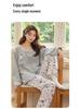 2025 Women's Pure Cotton Pajama Set - Long Sleeve & Pants, with Breast Pads, Loose Home Wear, Spring/Autumn Two-Piece.