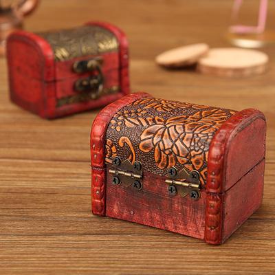 1 Stück Antike Mini Holz Schatztruhe Aufbewahrungsbox Schmuck Organizer Box Geschenkbox