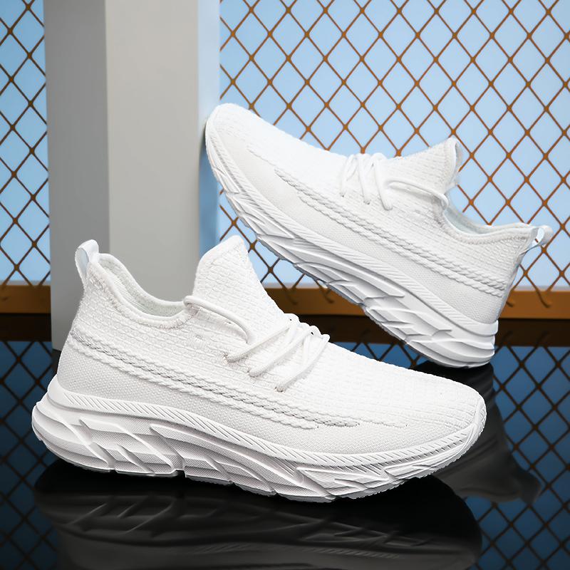 

Мужские кроссовки, осенние, новые, толстые, подошва, модные, сетчатые, вулканизированные, высококачественные, повседневные, походные, мужские, теннисные туфли для мужчин 2024 года 46 белый