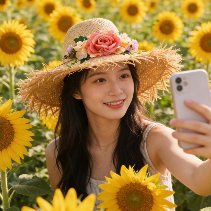 Wide Brims Beach Cap Elegant Straw Fisherman Hat With Floral Accents For Women Outdoor Beach Vacation And Sun Protection