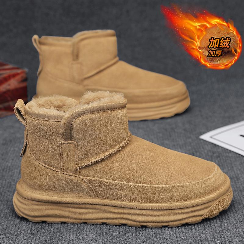 Snow boots winter thick-soled velvet warm bread shoes high-top casual fur integrated cotton shoes