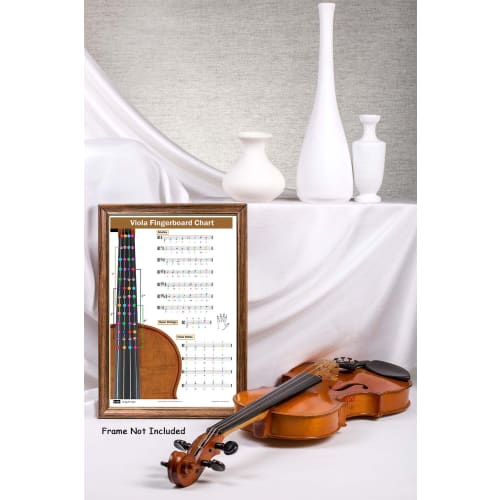 Viola Fingering Chart with Color-Coded Notes, Viola Scales Techniques Suitable for All Levels, Made in the USA