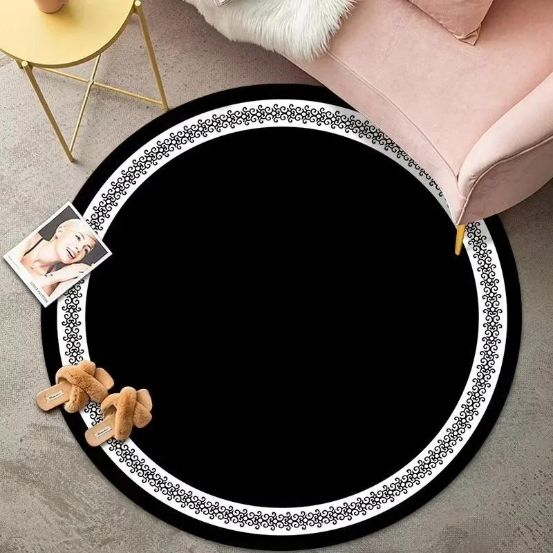 Chinese Classic Round Carpet Non Slip Floor Mat for Living Room Bedroom Kitchen Decor Home Sofa Coffee Table Area Decor Rugs
