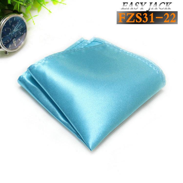 Solid Color Glossy Faux Silk Pocket Square with Printed Edging