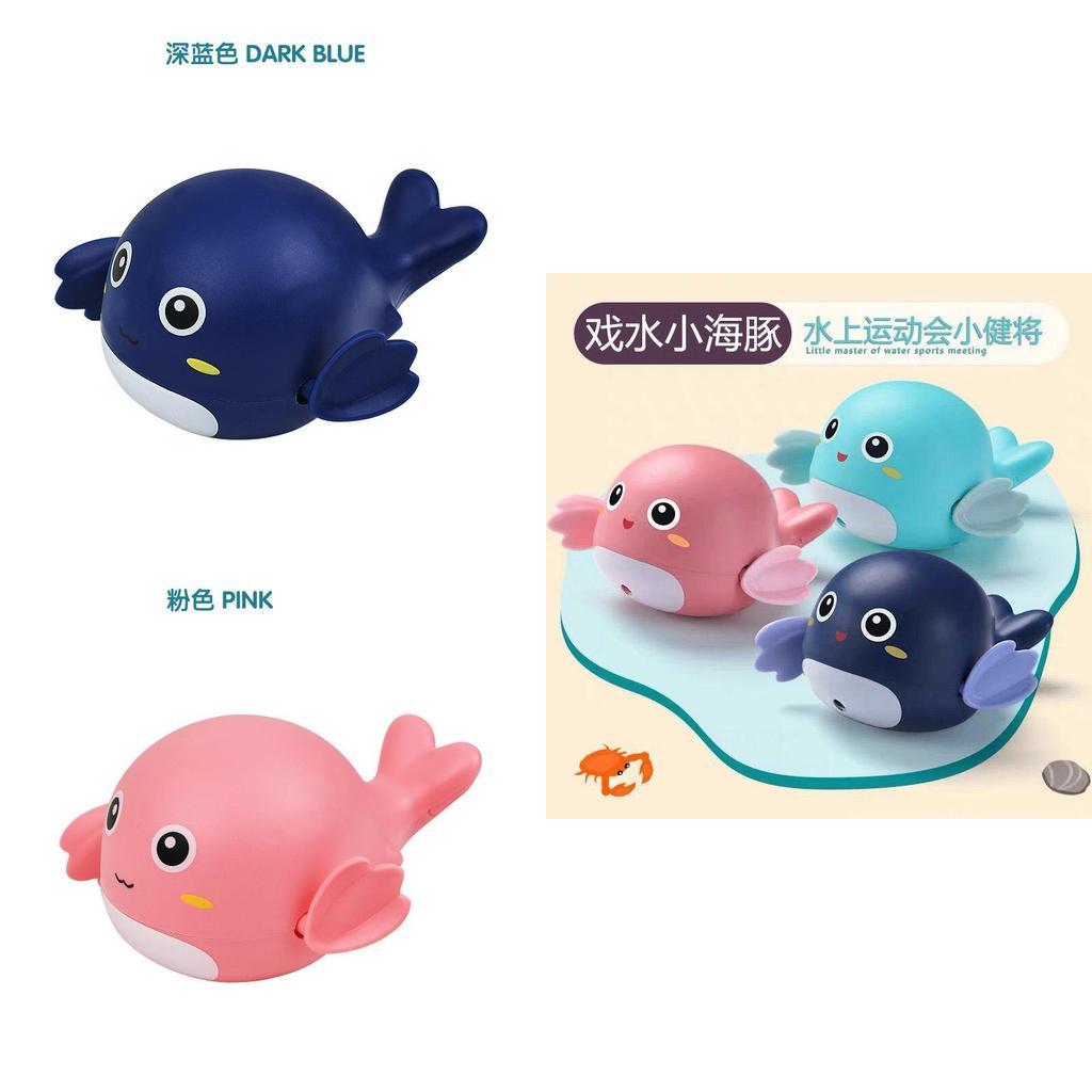 New Children's Water Play Toy Baby Bath Wind-up Chain Dolphin Infant Bathroom Bathing Swimming Toy