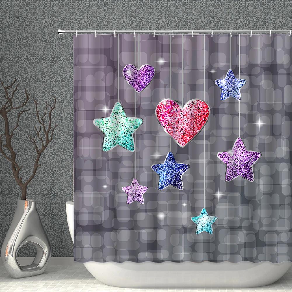 ChristmasTree Bells Shower Curtain Set Happy New Year Waterproof Polyester Cloth Curtains With Hooks Bathroom Home Decor