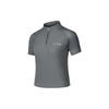 Half Zip Design Short Sleeve T-Shirt Women Tops Lava-Gray SA1259ST02T-GR080