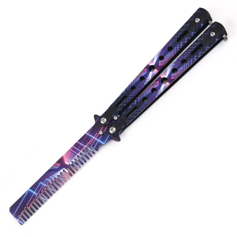 3D Butterfly Trainer Comb for Hand Practice - Unsharpened Pompadour Style CSgo Knife.