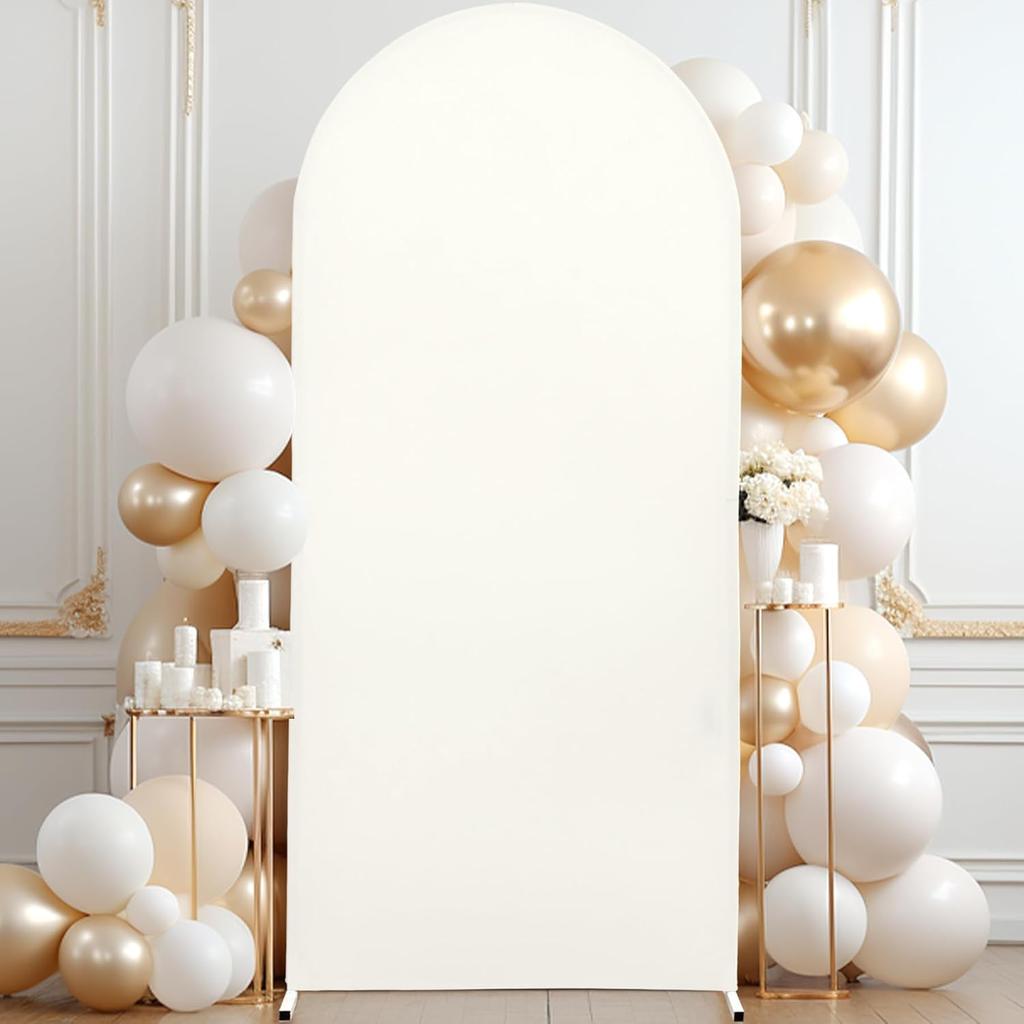 7.2FT Baby Pink Arch Covers, Round Top Wedding Arch Cover Spandex for Birthday Party Baby Shower Graduation Ceremony Decoration
