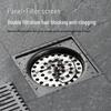 Gunmetal Gray 304 Stainless Steel Odor-Resistant Floor Drain with Copper Core for Shower & Washing Machine.