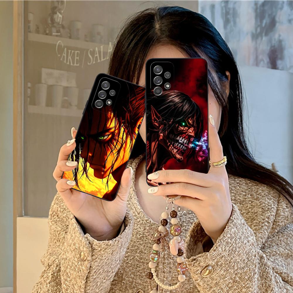 AOT Eren Mobile Cell Phone Case for Samsung Galaxy A73 72 71 70 56 55 54 53 52 36 35 34 23 16 15 5G Colour Protective Luxury