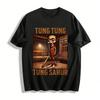 Funny Ramadan Tung Tung Waiting Sahur Graphic Print T-Shirt Pure Cotton T-shirt