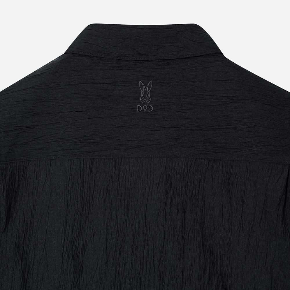 DOD Genkle Crinkle Short Sleeve Polo Shirt (Black)