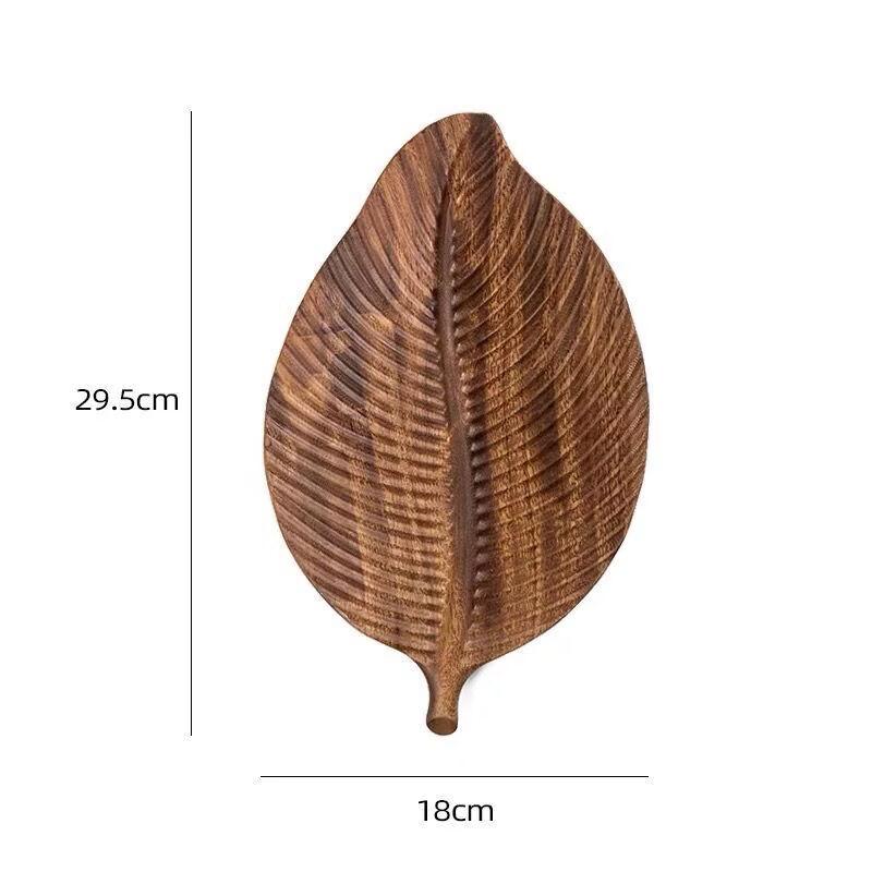 Walnut Wood Leaf Shaped Serving Tray